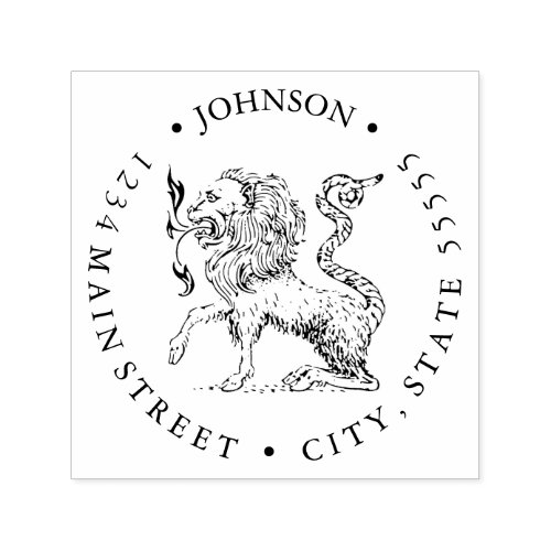 Chimera Lion Heraldry Return Label Self_inking Stamp