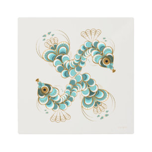 Chimera - Peacock Seahorse 12x12 Metal Print