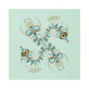 Chimera - Peacock Seahorse 16x16 Metal Print