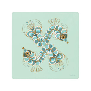 Chimera - Peacock Seahorse 8x8 Metal Print