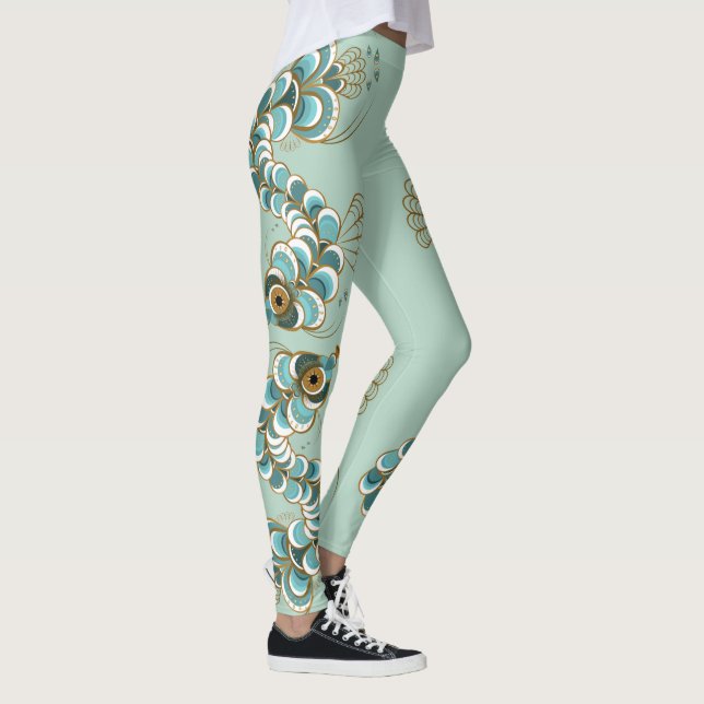 Chimera - Peacock Seahorse All-Over-Print Leggings (Right)