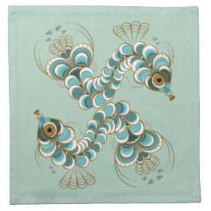 Chimera - Peacock Seahorse Cloth Napkin