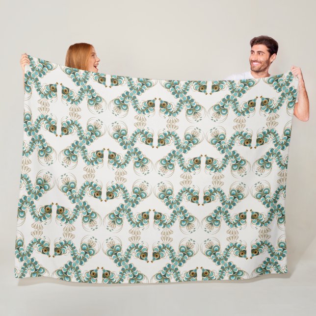 Chimera - Peacock Seahorse Fleece Blanket (In Situ)