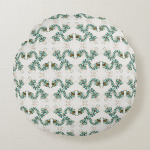 Chimera - Peacock Seahorse Round Throw Pillow