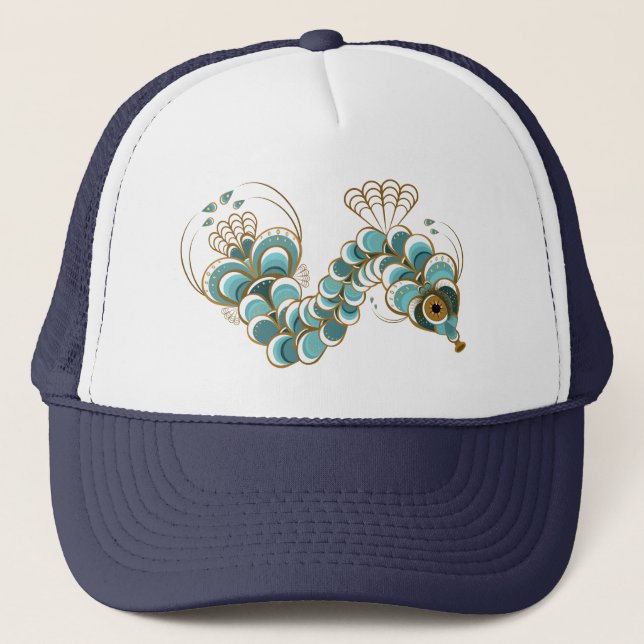 Chimera - Peacock Seahorse Trucker Hat (12 colors) (Front)