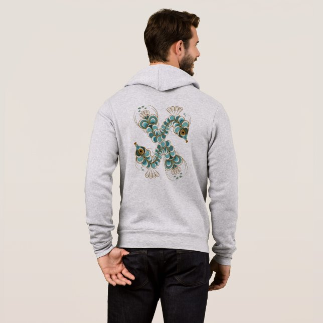 Chimera - Peacock Seahorse Unisex Zip Hoodie (Back Full)