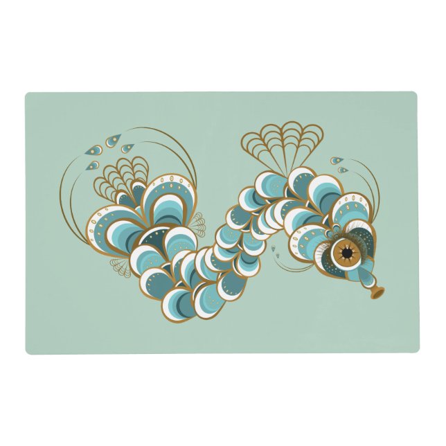 Chimera - Peacock Seahorse Wipeable Placemat (Front)