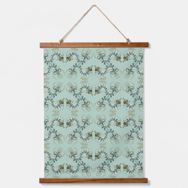 Chimera - Peacock Seahorse Wood Topped Tapestry (Front)