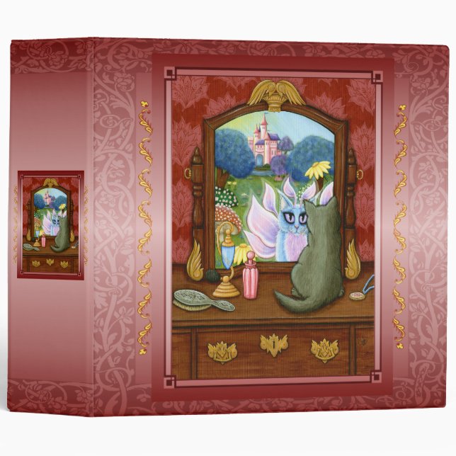Chimera Vanity, Fairy Cat Mirror Fantasy 2" Binder (Front/Spine)