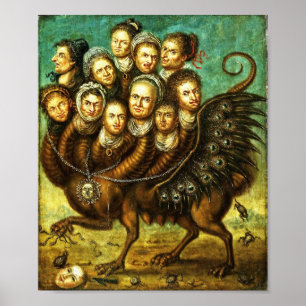 Chimera Winged Creature Early 18th Century Monster Poster