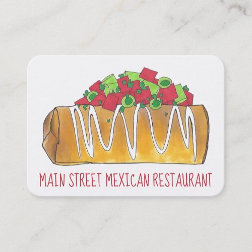 Chimichanga Mexican Tex Mex Food Cuisine Chef Business Card