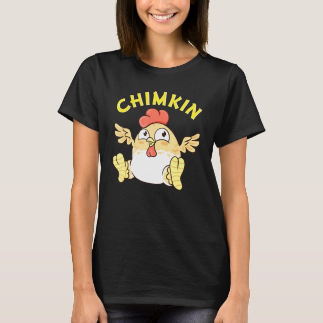 Chimkin Fat Derpy Chicken Meme Chicken Farmer T-Shirt (Front)