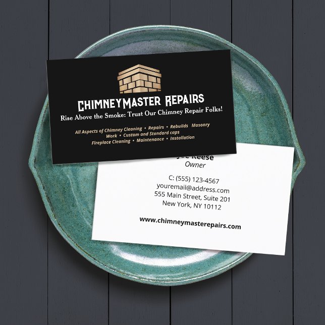 Chimney Cleaning and Repair Masonry Business Card (Creator Uploaded)
