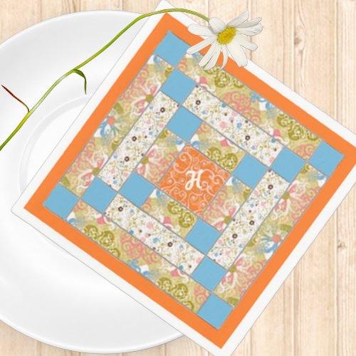 Chimney Quilt Block Paper Napkin