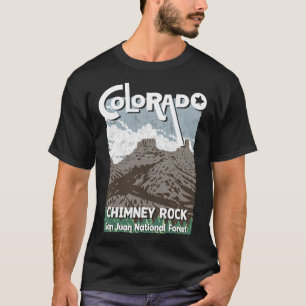 Chimney Rock Colorado San Juan Rocky Mountains Ski T-Shirt