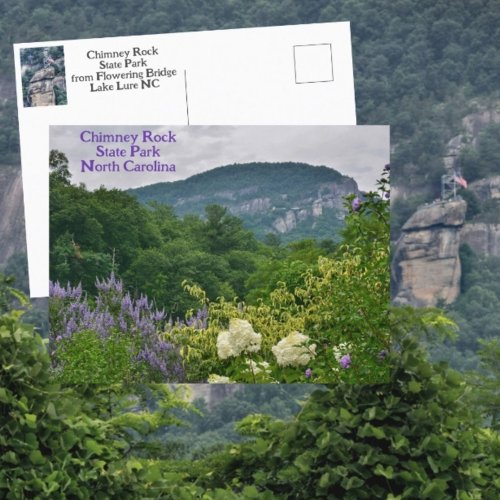 Chimney Rock from Flowering Bridge Lake Lure NC Postcard