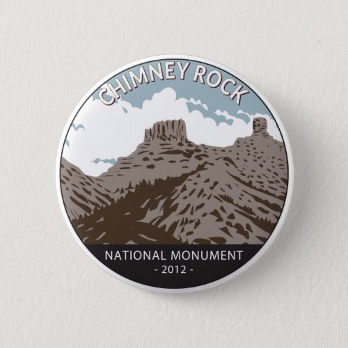 Chimney Rock National Monument Colorado Vintage  Button
