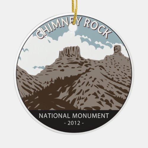 Chimney Rock National Monument Colorado Vintage Ceramic Ornament