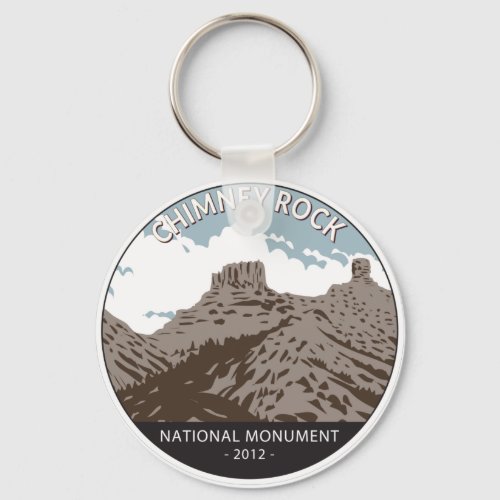 Chimney Rock National Monument Colorado Vintage Keychain
