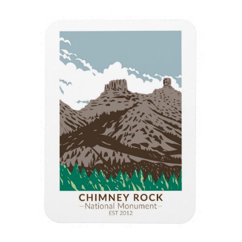 Chimney Rock National Monument Colorado Vintage Magnet