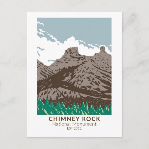 Chimney Rock National Monument Colorado Vintage Postcard