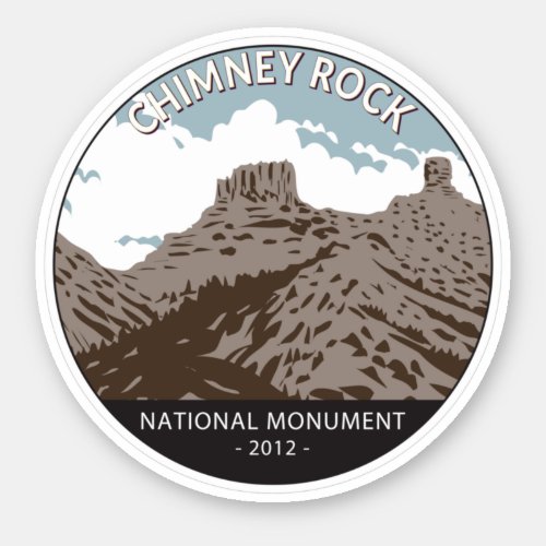 Chimney Rock National Monument Colorado Vintage Sticker