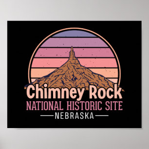 Chimney Rock Nebraska Vintage Print – Retro