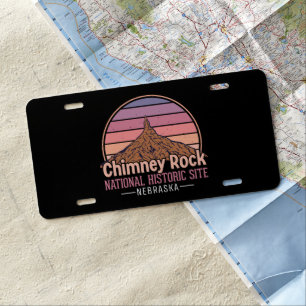 Chimney Rock Nebraska Vintage Sunset Travel License Plate