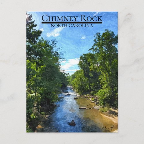 Chimney Rock North Carolina River Postcard