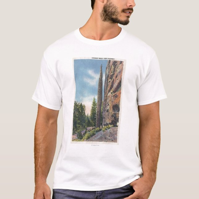 Chimney Rock on Cody Highway, Montana View T-Shirt (Front)