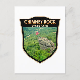 Chimney Rock State Park North Carolina Badge Postcard