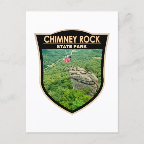 Chimney Rock State Park North Carolina Badge Postcard