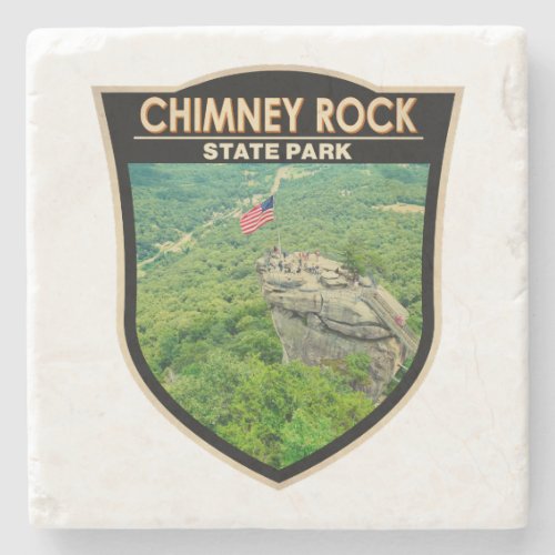 Chimney Rock State Park North Carolina Badge Stone Coaster