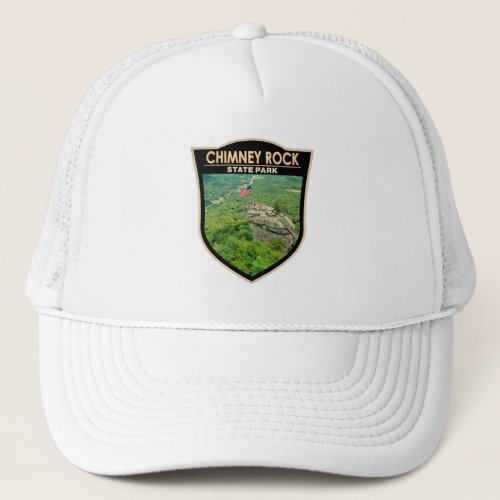 Chimney Rock State Park North Carolina Badge Trucker Hat