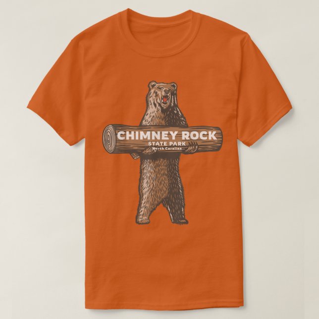 Chimney Rock State Park North Carolina Bear Vacati T-Shirt (Design Front)