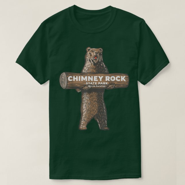 Chimney Rock State Park North Carolina Bear Vacati T-Shirt (Design Front)