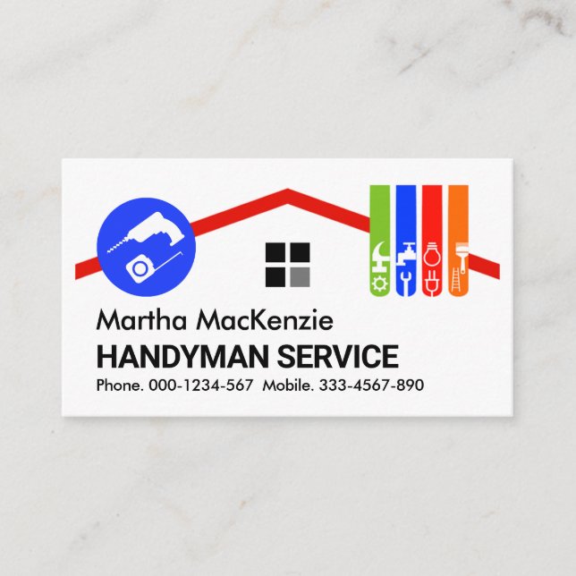 Chimney Rooftop Building Home Repair Business Card (Front)