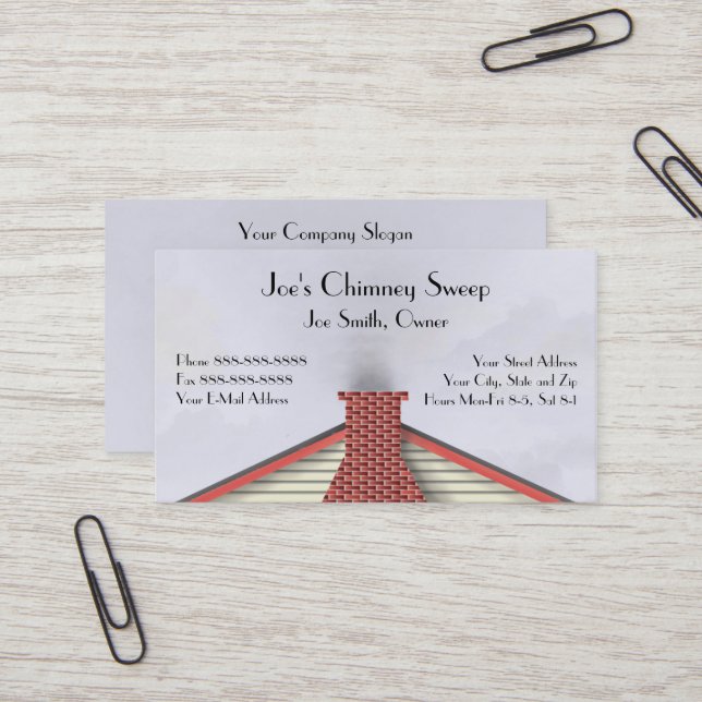 Chimney Sweep Business Card (Front/Back In Situ)