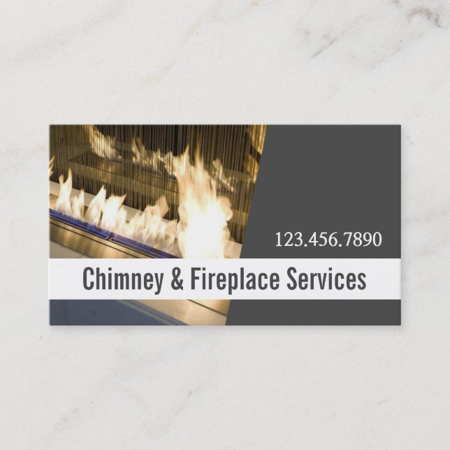 Chimney Sweep Fireplace Cleaning & Repairs Business Card (Front)
