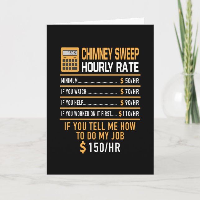 Chimney Sweep Hourly Rate Work Card (Front)