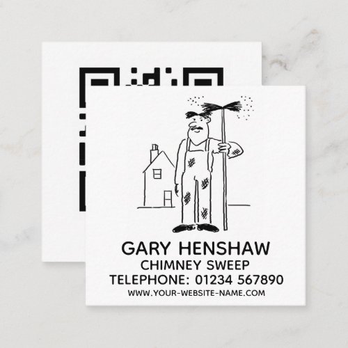 Chimney Sweep Square Business Card