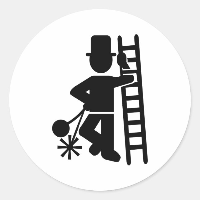 Chimney sweeper classic round sticker (Front)