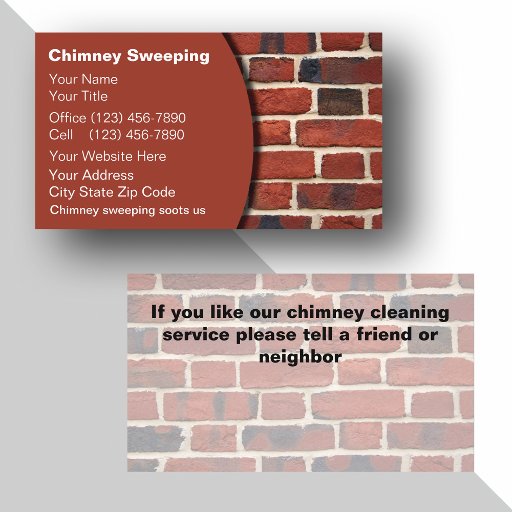 Customizable Chimney Sweeping Business Cards