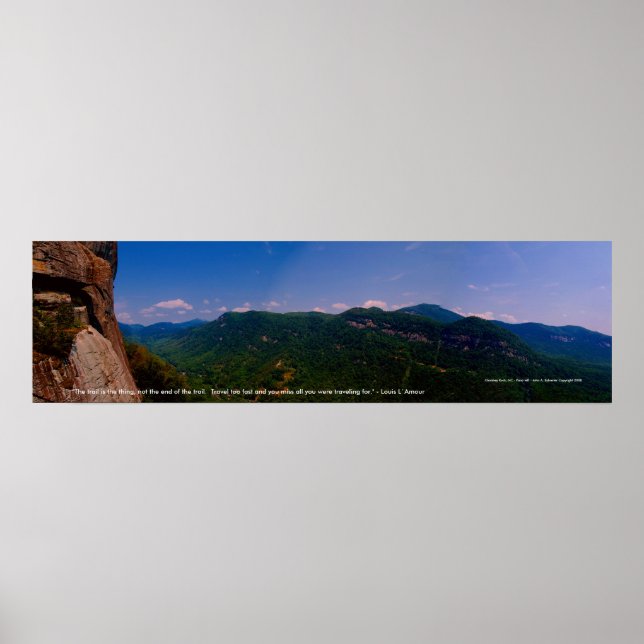 chimneyrock pano left, "The trail is the thing,... Poster (Front)