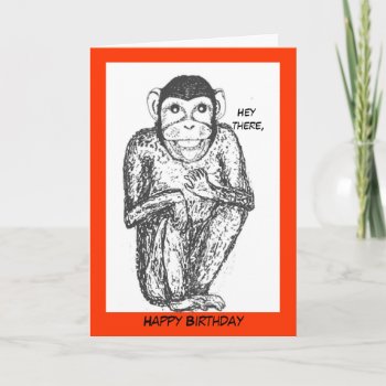 Chimp Birthday Card. Card by artistjandavies at Zazzle