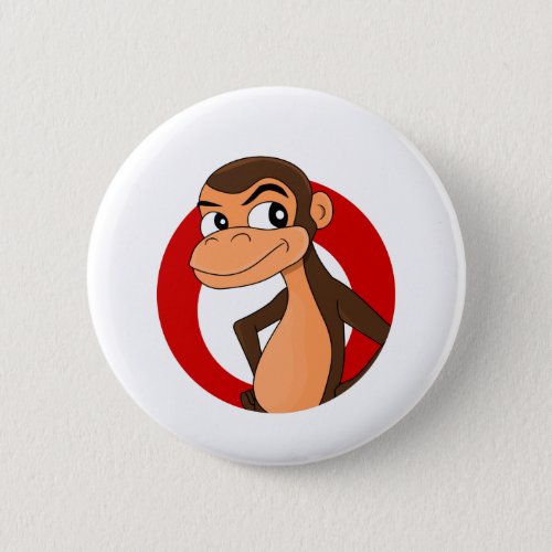 Chimp cartoon button