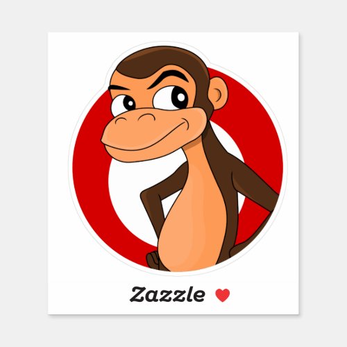 Chimp cartoon Custom_Cut Vinyl Sticker