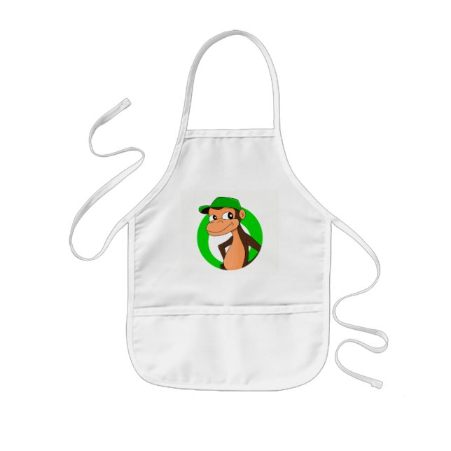 Chimp cartoon  kids' apron (Front)