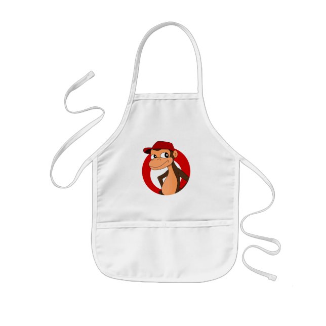 Chimp cartoon   kids' apron (Front)