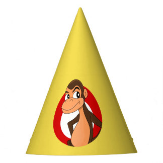 Chimp cartoon party hat